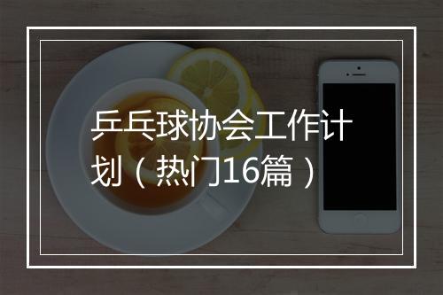 乒乓球协会工作计划（热门16篇）