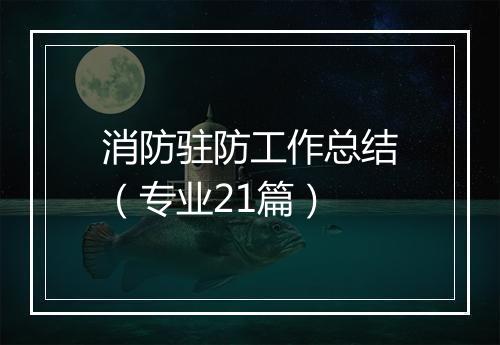 消防驻防工作总结（专业21篇）