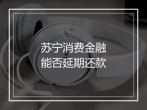 苏宁消费金融能否延期还款