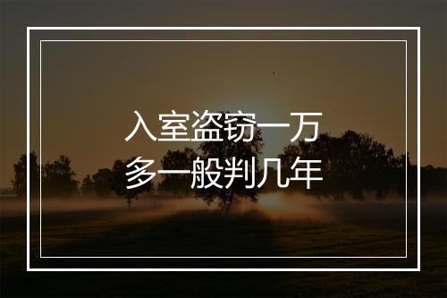 入室盗窃一万多一般判几年