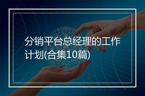 分销平台总经理的工作计划(合集10篇)