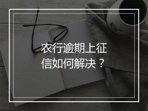 农行逾期上征信如何解决？