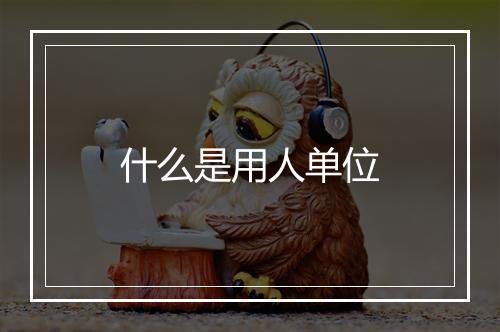 什么是用人单位