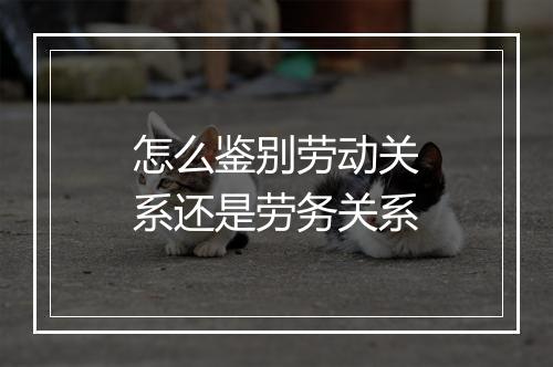 怎么鉴别劳动关系还是劳务关系