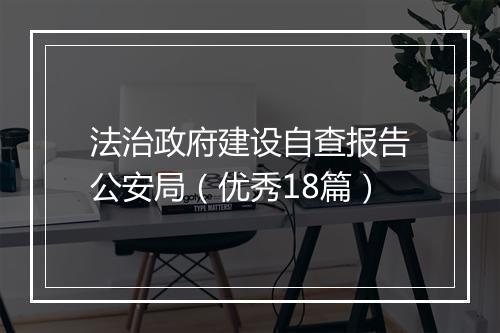 法治政府建设自查报告公安局（优秀18篇）
