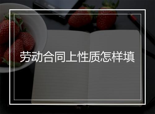 劳动合同上性质怎样填
