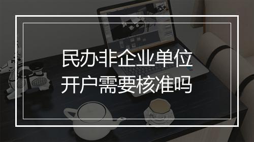 民办非企业单位开户需要核准吗