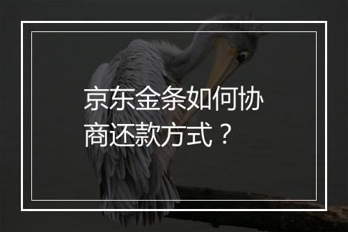 京东金条如何协商还款方式？