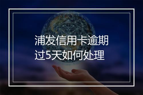 浦发信用卡逾期过5天如何处理