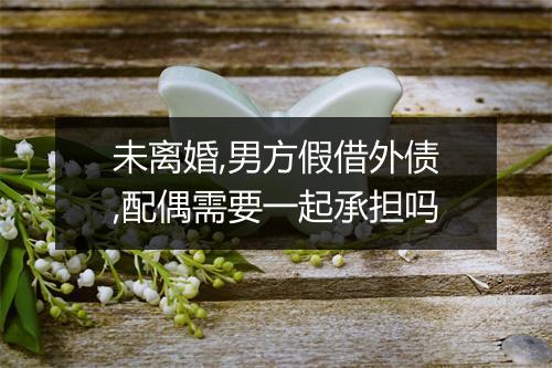 未离婚,男方假借外债,配偶需要一起承担吗