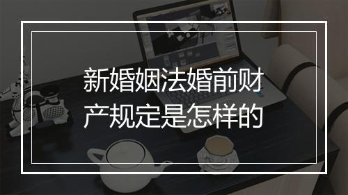 新婚姻法婚前财产规定是怎样的