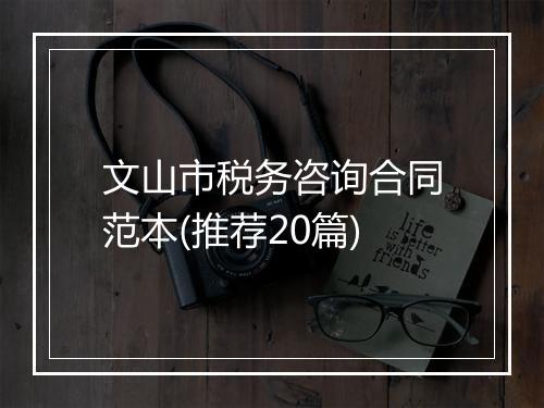 文山市税务咨询合同范本(推荐20篇)