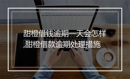 甜橙借钱逾期一天会怎样,甜橙借款逾期处理措施