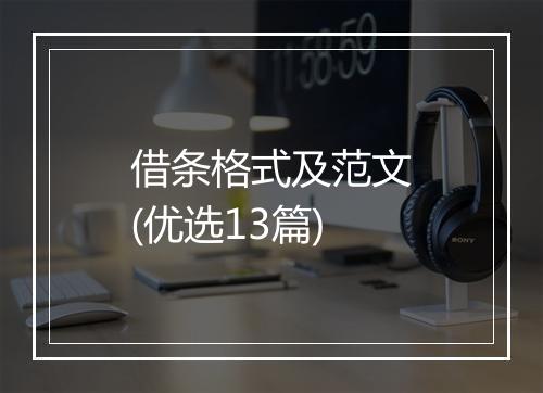 借条格式及范文(优选13篇)