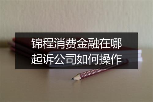 锦程消费金融在哪起诉公司如何操作