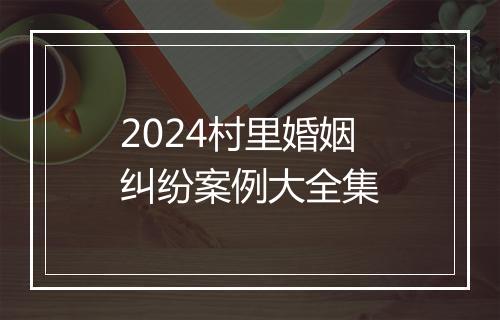 2024村里婚姻纠纷案例大全集