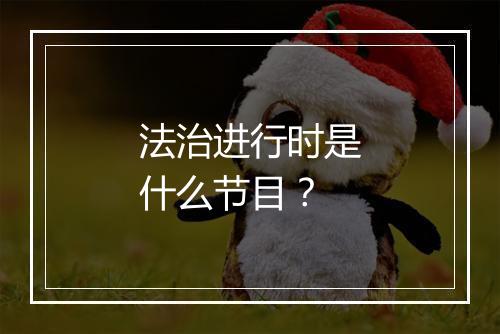 法治进行时是什么节目？