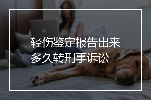 轻伤鉴定报告出来多久转刑事诉讼