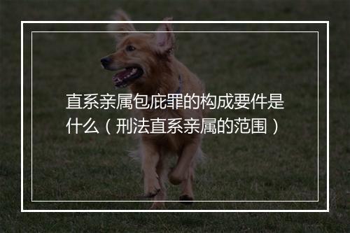 直系亲属包庇罪的构成要件是什么（刑法直系亲属的范围）