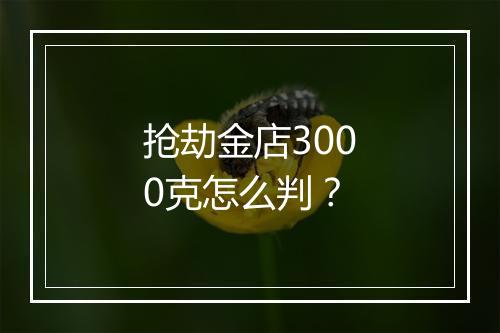 抢劫金店3000克怎么判？