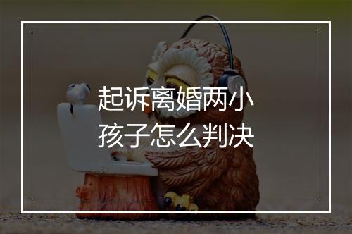 起诉离婚两小孩子怎么判决