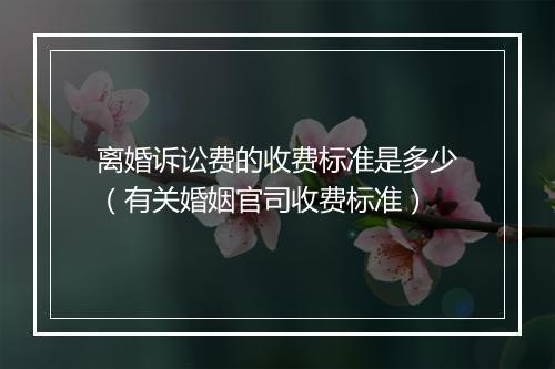 离婚诉讼费的收费标准是多少（有关婚姻官司收费标准）
