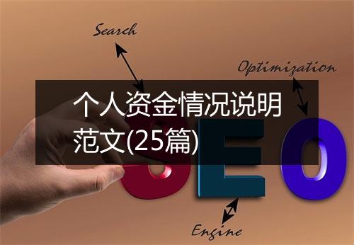 个人资金情况说明范文(25篇)