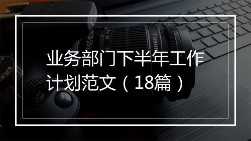 业务部门下半年工作计划范文（18篇）