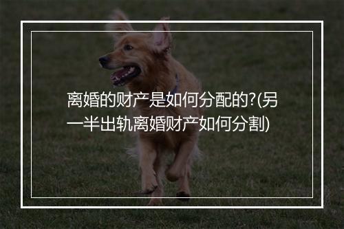 离婚的财产是如何分配的?(另一半出轨离婚财产如何分割)