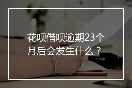 花呗借呗逾期23个月后会发生什么？