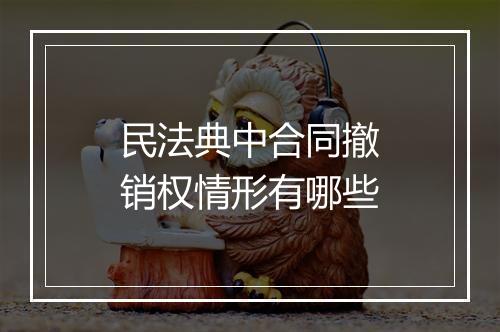 民法典中合同撤销权情形有哪些