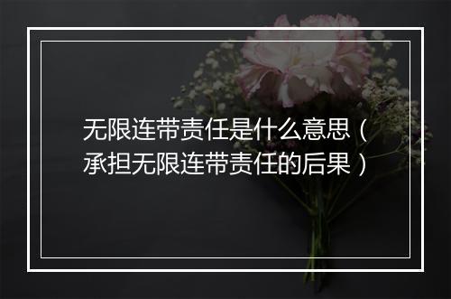 无限连带责任是什么意思（承担无限连带责任的后果）