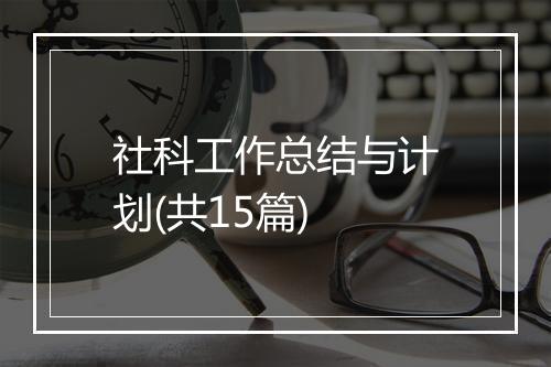 社科工作总结与计划(共15篇)