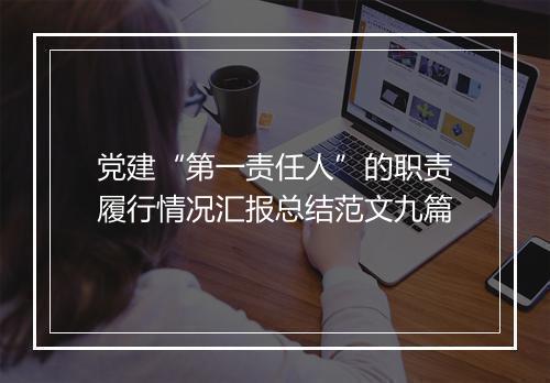 党建“第一责任人”的职责履行情况汇报总结范文九篇