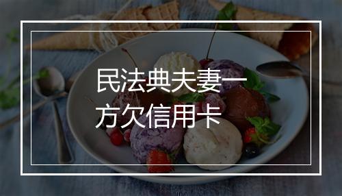 民法典夫妻一方欠信用卡