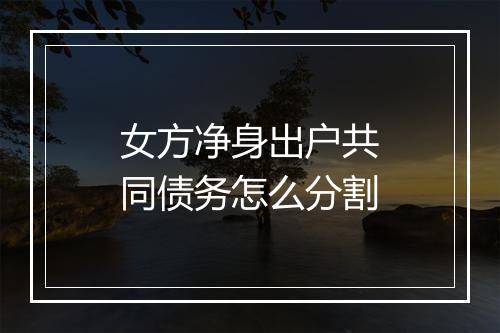 女方净身出户共同债务怎么分割