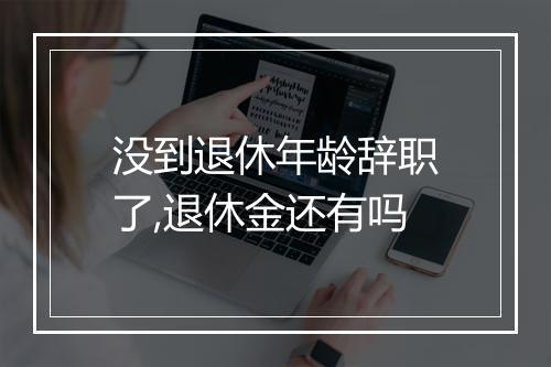 没到退休年龄辞职了,退休金还有吗