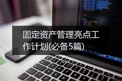固定资产管理亮点工作计划(必备5篇)
