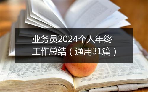 业务员2024个人年终工作总结（通用31篇）