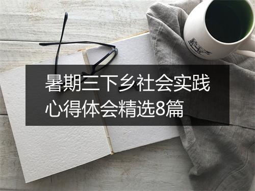 暑期三下乡社会实践心得体会精选8篇