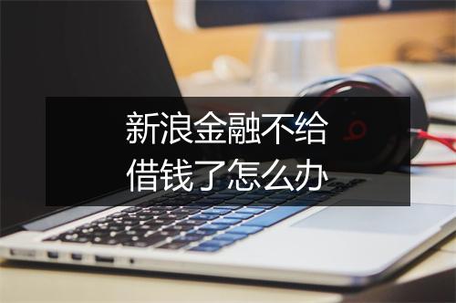 新浪金融不给借钱了怎么办