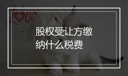 股权受让方缴纳什么税费