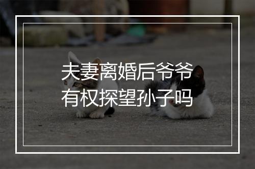 夫妻离婚后爷爷有权探望孙子吗