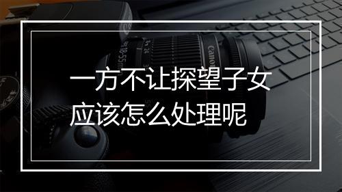 一方不让探望子女应该怎么处理呢