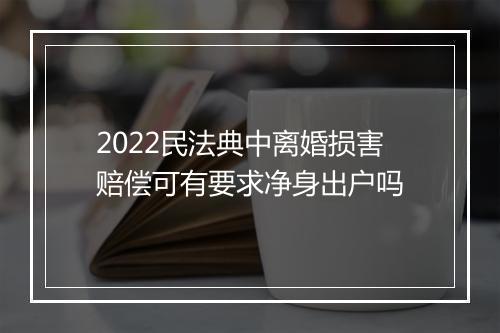 2022民法典中离婚损害赔偿可有要求净身出户吗