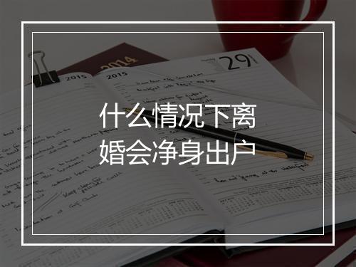 什么情况下离婚会净身出户