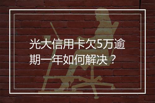 光大信用卡欠5万逾期一年如何解决？