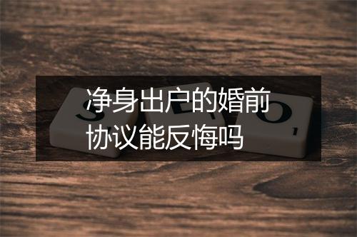 净身出户的婚前协议能反悔吗