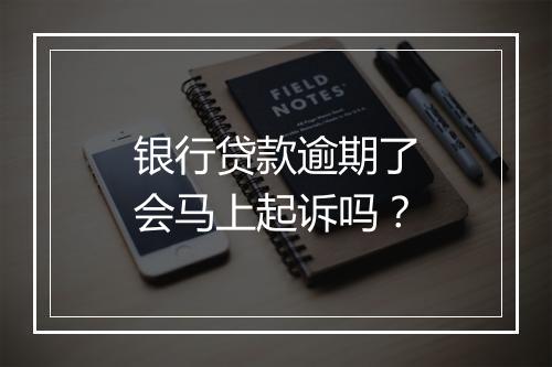 银行贷款逾期了会马上起诉吗？