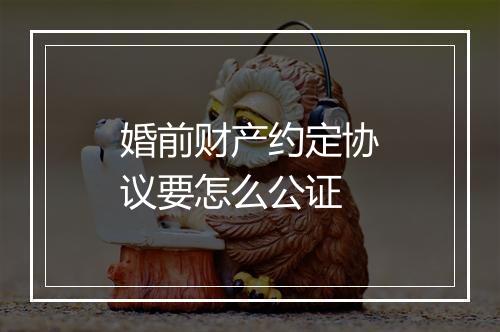 婚前财产约定协议要怎么公证